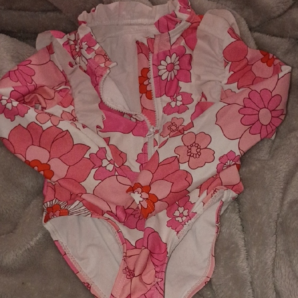 5 For $20 Floral Pink Kids One Piece Swimsuit